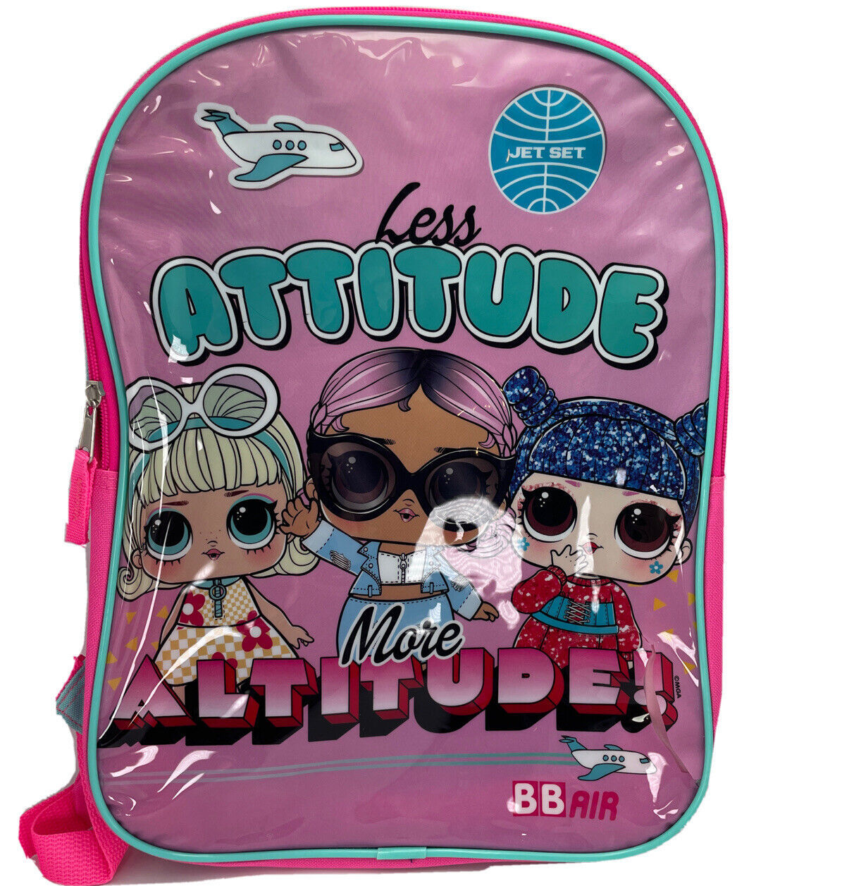 LOL Surprise! Jet SET Girls School Book Bag Backpack Pink LOL Doll Kids 15&quot; - $5.92