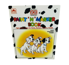 NEW VINTAGE 1991 DISNEY PAINT N MARKER BOOK 101 DALMATIANS NOS A GOLDEN ... - $14.25