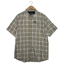 Wrangler Outdoor Shirt Mens Large Tan Plaid Button Up Hiking Lightweight - $19.79