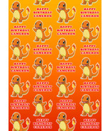 POKEMON Personalised Gift Wrap - Charmander Pokemon Wrapping Paper - £4.27 GBP