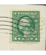   Rare 1 cent Washington Stamp Delafield WI Military Academy Postcard 1915 - £108.40 GBP