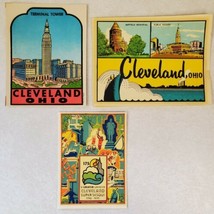 Lot of 3 Vintage Cleveland Ohio Water Transfer Car Decals - Travel Souvenir - £27.60 GBP