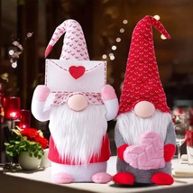2Pcs Valentines Day Gnomes Decorations, Handmade Valentine Gnome Decor Mr &amp; Mrs  - £30.37 GBP