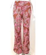 NWT Anthropologie Maeve Maria Paisley Pink Metallic Thread Pants Boho 6 - $68.37 CAD