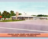 Colonia Hotel Courts Motel E Ristoranti Columbus Georgia Unp Lino Cartol... - £2.41 GBP