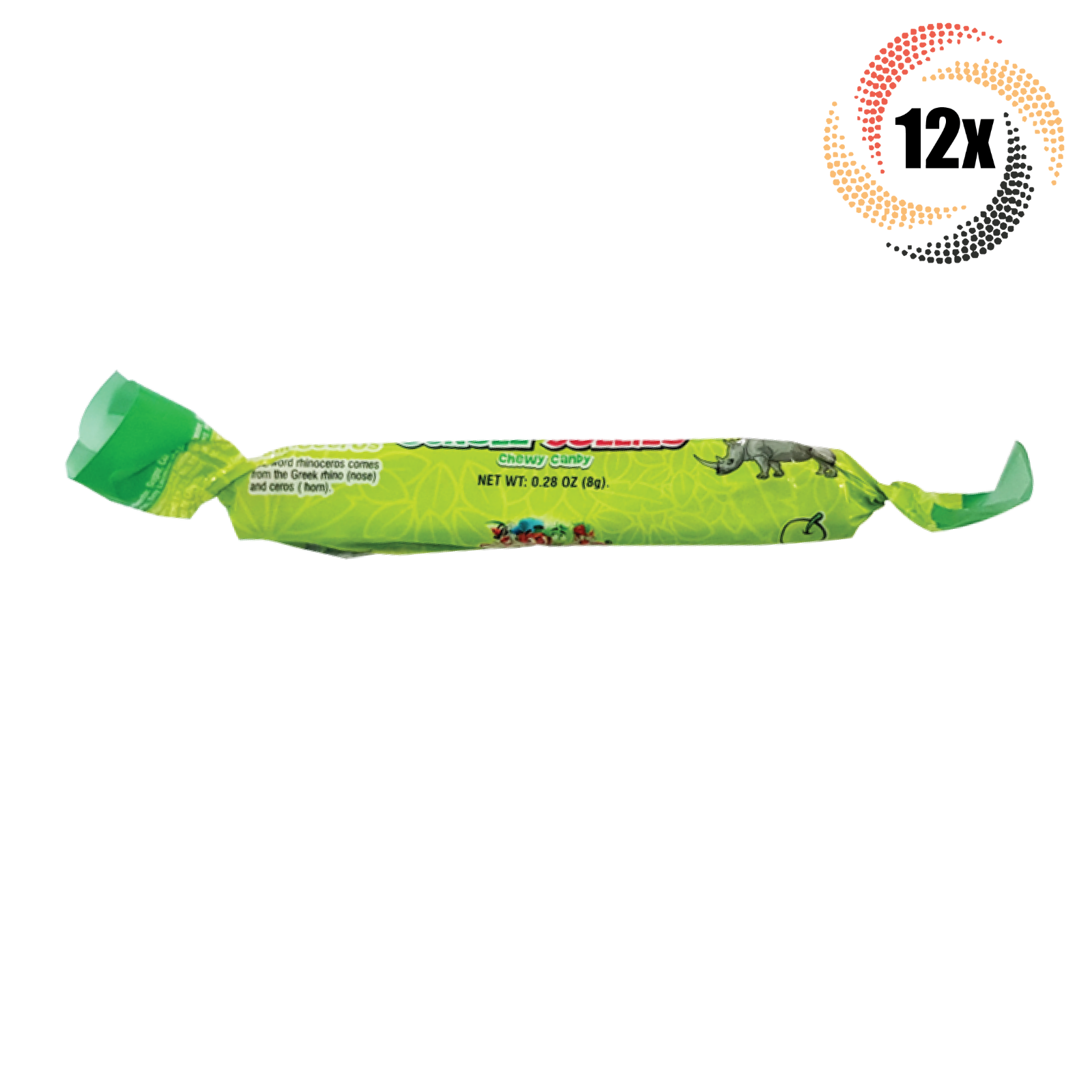 12x Pieces Frunas Jungle Jollies Green Apple Flavor Chewy Tasty Candy | ... - $8.69