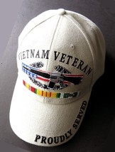 Vietnam Combat Veteran Proudly Served Embroidered Baseball Cap Hat - £9.61 GBP