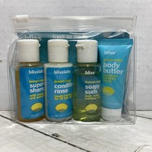 Bliss Lemon +Sage Travel Kit, Shampoo, Conditioner, Body Wash &amp; Body Lotion - £10.26 GBP