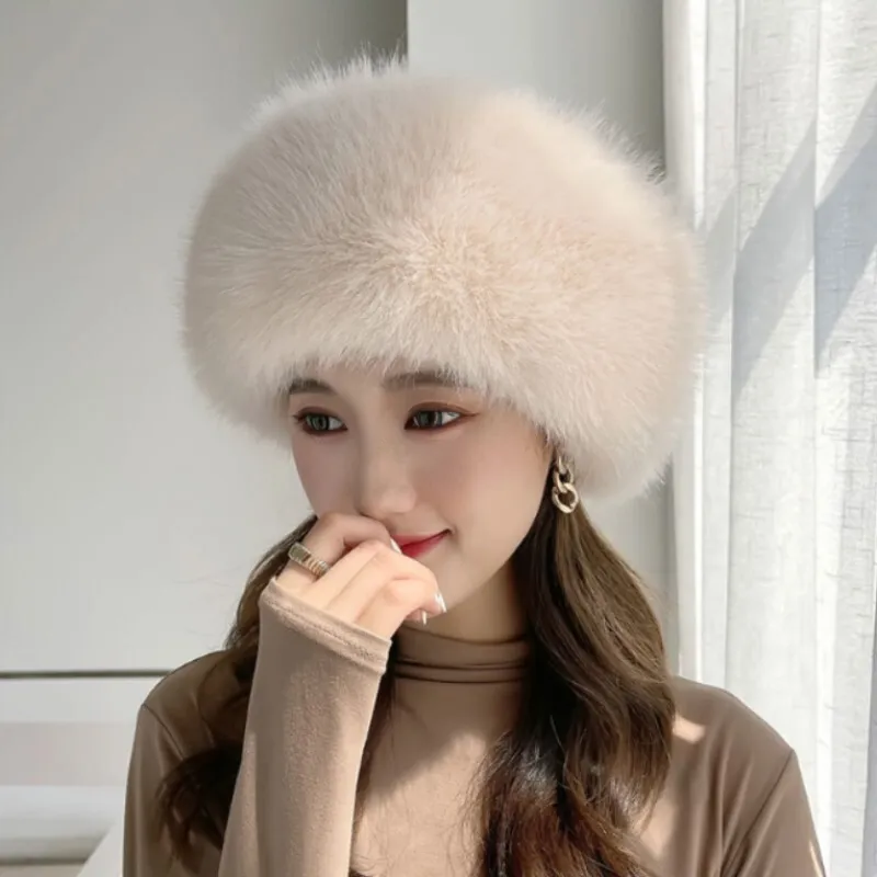 Women Winter Russian Fluffy Hats Faux Fur Headband Hat Thick Ear Warm Sk... - £16.76 GBP