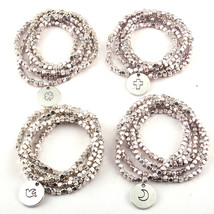 Free Shipping Fashion Metal Square Beads Wrap Bracelet 5 Row Bead Bracelets - £12.01 GBP