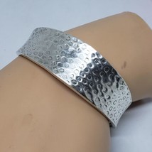 925 Sterling Silver MA-153 Mexico Hammered Textured Cuff Bracelet - £51.91 GBP