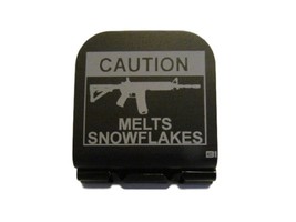 AR-15 Caution Melts Snowflakes Laser Etched Aluminum Hat Clip Brim-it - £9.40 GBP