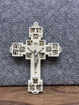 Inri Molded White Plastic Crucifix Catholic Cross Religious Jesus Holy TL - $15.83