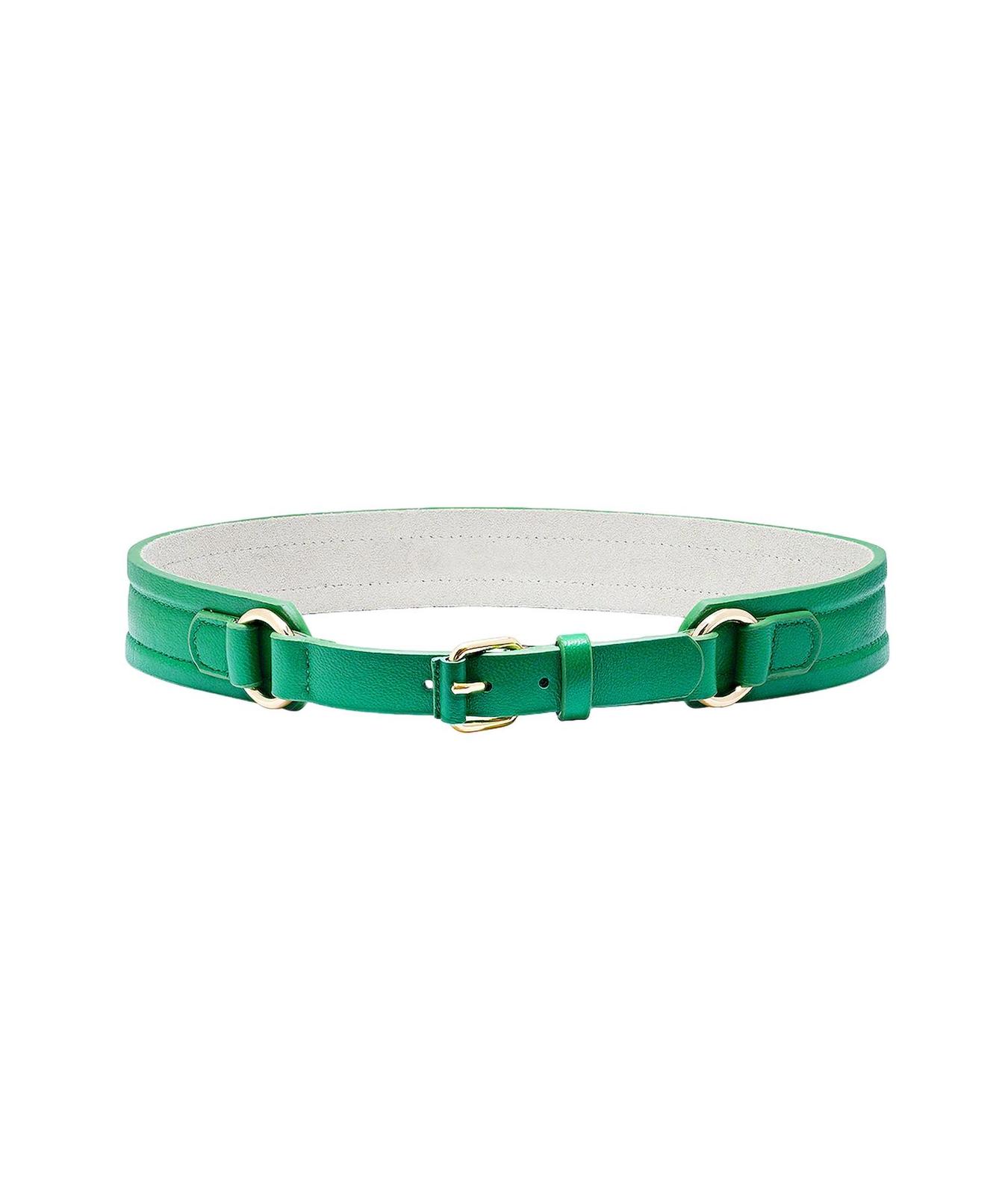Laurel And Gold women's brentwood belt in Kelly Green