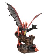 Red Black Volcano Pterosaur Dragon Perching On Tree Branch With Clear Or... - €32,52 EUR