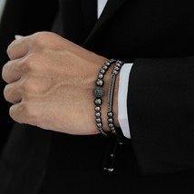 Fashion Disco Ball Oblong Charm Men  Bracelet 2 Pcs/ Set Adjustable Handmade Wea - £14.22 GBP