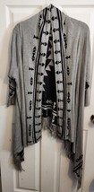 One World Aztec Long Line Rayon Open Front Fringe Hem Cardigan Sweater 2... - £15.96 GBP