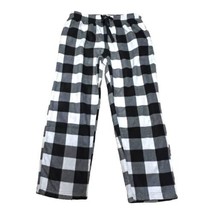 Lucky Brand Fleece Sleep Pants XL Lounge Pajama Bottoms Sleepwear Black Plaid - £16.91 GBP