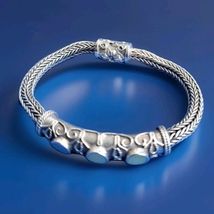 Byzantine 925 STERLING SILVER Bracelet Woven Braided FLEXIBLE Bangle Chain 7.75" - $356.25
