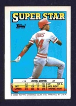 Cincinnati Reds Eric Davis 1988 Topps Super Star #14 New York Mets Athletics ! - £0.39 GBP