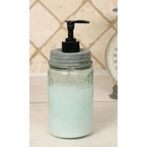 Pint Mason Jar Soap Dispenser - Barn Roof - Black Pump - Farmhouse Rustic - £27.62 GBP