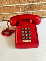 Vintage Northern Telecom red push button desk telephone UNTESTED - $40.00