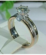 Unique Engagement Ring 2.20Ct Lab Created Diamond Solitaire 14k Rose Gol... - £66.45 GBP