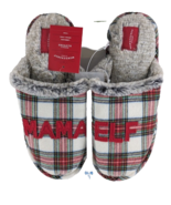 Wondershop Mama Elf Multicolored Plaid Faux Fur Bedroom Slippers Size L ... - $25.58 CAD