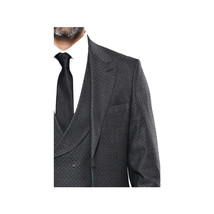 Men 3pc European Vested Suit WESSI  J.VALINTIN Extra Slim Fit JV15 Charcoal Gray image 3