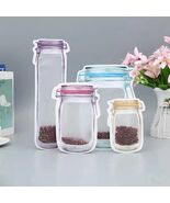 5 Pcs High Quality Reusable Mason Jar Bottles Bags Food Snack Zipper Bags - $4.94 CAD+
