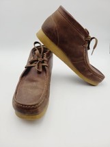 Clarks Men&#39;s Lace Up Chukka Desert Boots Shoes Brown Leather Size 12M  - $32.71