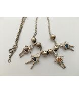 Vintage 1980’s sterling silver add-a-bead necklace 6 large beads 4 birth... - €185,37 EUR