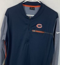 Nike Chicago Bears Pullover Mens Large Navy Blue 1/4 Zip NFL On Field L/S - £39.81 GBP