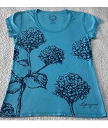 Life is Good T-Shirt Women&#39;s Blue Fitted Round Neck Cap Sleeve Size M NWOT - $23.98