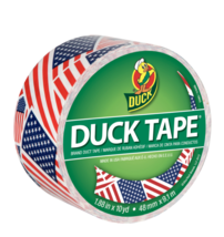 Duck Tape Colored Duct Tape, 3&quot; Core, 1.88&quot; X 10 Yds, Red/White/Blue US ... - £7.15 GBP