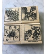 Stampin Up Wood Rubber Stamp 2003 CLOSE TO NATURE Set 4 Flower Acorn Ber... - £5.31 GBP