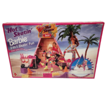 Vintage 1995 Mattel Hot Skatin Barbie 2 In 1 Playset 100% Complete Sealed In Box - $122.55