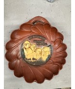 Vintage Souvenir Mount Rushmore National Memorial Wood Tray Plate by Bur... - $60.45