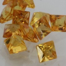 Yellow Orange Sapphire One 2.8 mm Princess Cut Square Accent Average .17 carat - £3.22 GBP