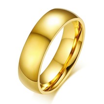 Sic wedding rings for women men 6mm gold tone stainless steel couple rings simple plain thumb200