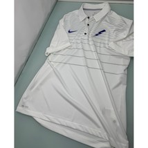Nike Air Force Falcons Dri Fit Golf Polo Shirt White Short Sleeve Large L - $29.67