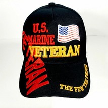 Veteran Men&#39;s Ball Cap U.S. Flag Black Embroidered Acrylic - $12.86