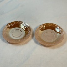 Lot Of Two Vintage Fire King Peach Luster Laurel Leaf 5 3/4” Inch Saucers - £5.64 GBP