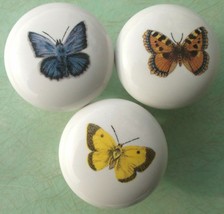 Cabinet Knobs w/ 3 Butterfly Moths Insects butterflies - $15.59