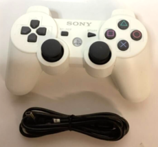 Oem Sony PS3 Dual Shock 3 White Wireless Controller CECHZC2UA1 Sixaxis Gaming - £36.95 GBP