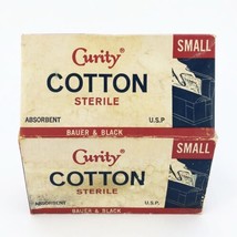 Vintage Curity Cotton Sterile Box KENDALL First Aid Grandma&#39;s Medicine C... - £17.85 GBP