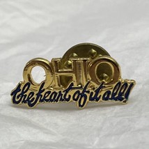 Ohio The Heart Of It All City State Souvenir Enamel Lapel Hat Pin Pinback - £4.68 GBP