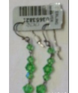 Cache Earring  Rhinestone Faceted Green Gemstone Crystals NWT Dangle Eve... - £7.43 GBP