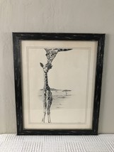Framed Drawing Print, Giraffe mommy &amp; calf, by Gilpin  - $195.00