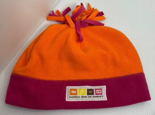 Primary image for Dunkin Donuts Fleece Hat Beanie One Size Fits Most Orange Magenta Unisex cap hat